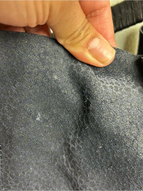 ALL SAINTS Leather suede purse pearl mini hobo bag dark blue - Picture 8 of 16